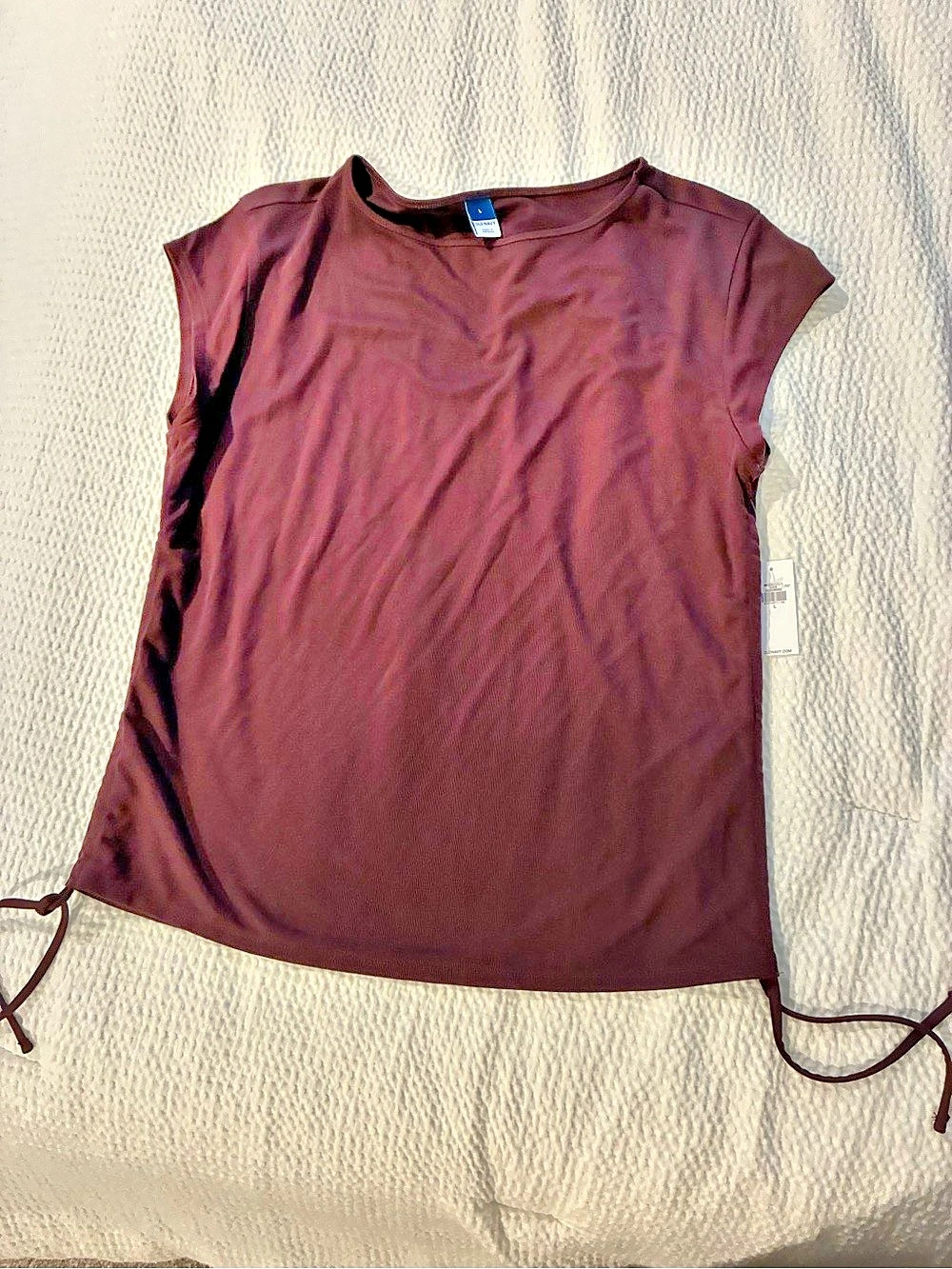 Old Navy Cap-Sleeve Shirred Side Top Purple Large NWT